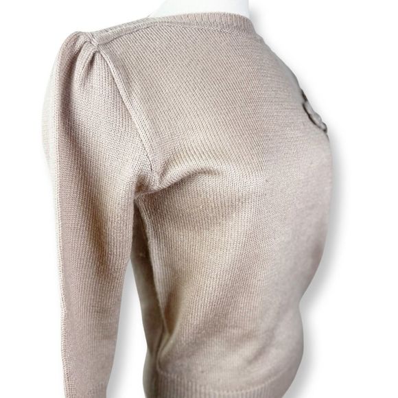 Vintage 1970's Time & Time Again Fitted Sweater With Rosettes - Picture 3 of 6